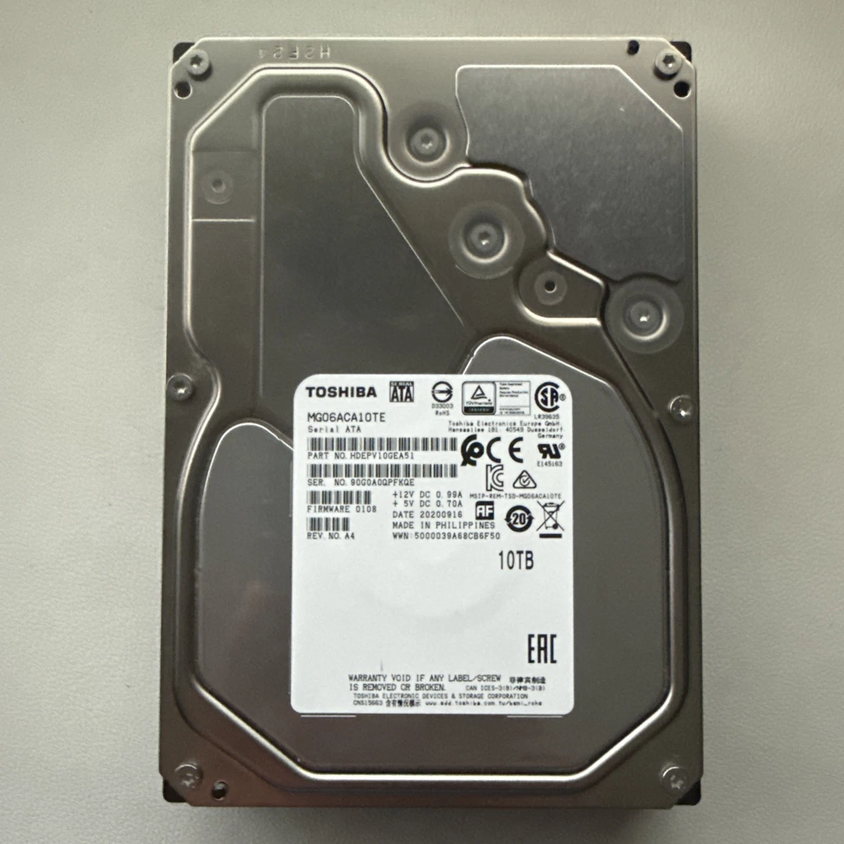 Toshiba Internal Hard Disk Drives 10 TB Storage Capacity for sale