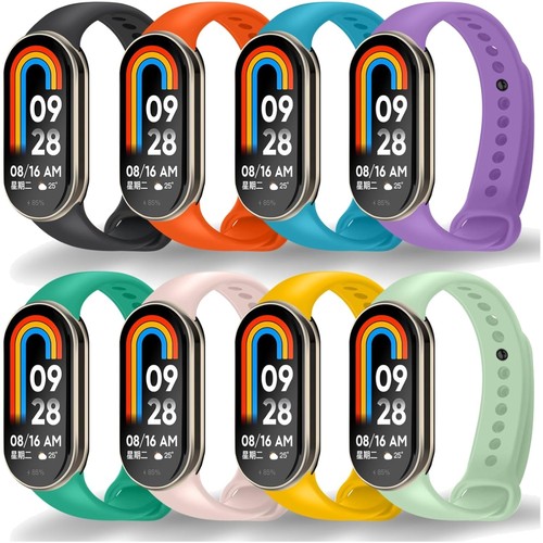 kwmobile Bracelet de montre intelligente compatible avec Xiaomi Smart Band 10/Smart Band 9/8 - 2 bracelets de rechange en nylon - Noir/multicolore