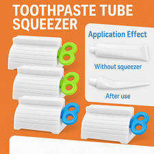 Toothpaste Tube Squeezer Pack Rolling Toothpaste Dispenser Holder Stand Bathroom