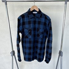 3sixteen Blue Black Plaid Flannel Button-Up Shirt XL Men's Long Sleeve Casual