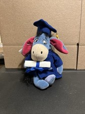 Disney Store Graduation Eeyore Bean Bag Plush Doll 9"