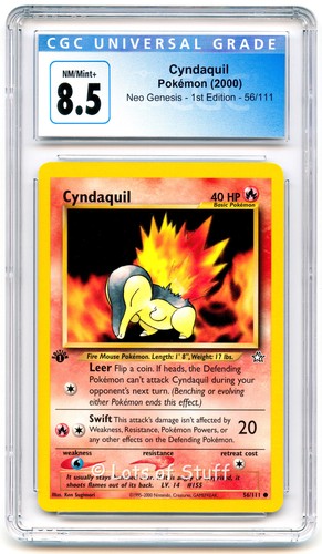 Cyndaquil (1st Edition) graded CGC 8.5 for sale on eBay