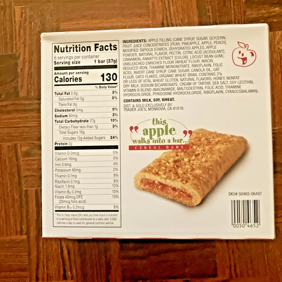 Barras de cereales Trader Joe's "This Apple Walks Into A Bar" - 6 barras por paquete - 2 paquetes Foto 4 de 4