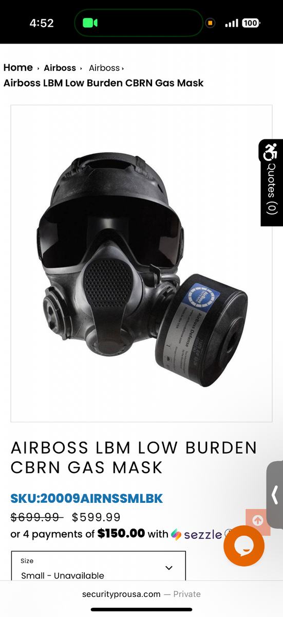 AIRBOSS LBM CBRN GAS MASK | eBay