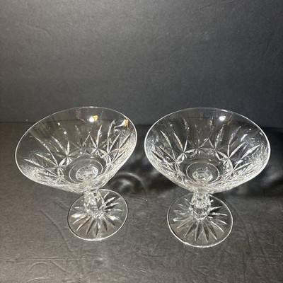 Set 2 Waterford Crystal Rosslare 4.75'' Champagne Martini Glasses Old Script Mark