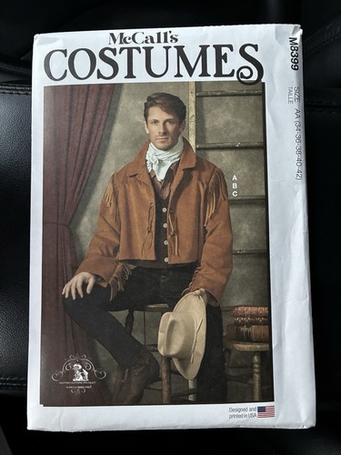 Costume uomo giacca gilet bandana frange western taglia 34-42 modello non tagliato M8399 - Foto 1 di 2