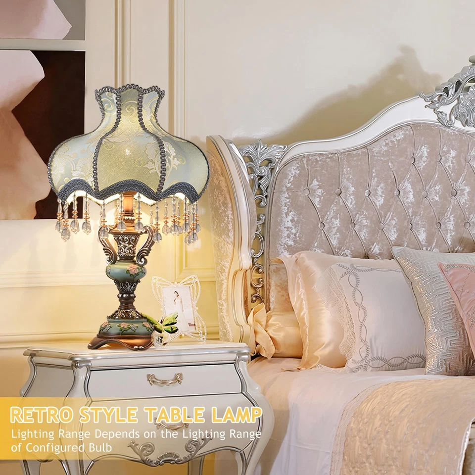 Tiffany European Table Lamps Victorian Desk Lamp American Retro Handmade Fabr... - Image 2 of 4