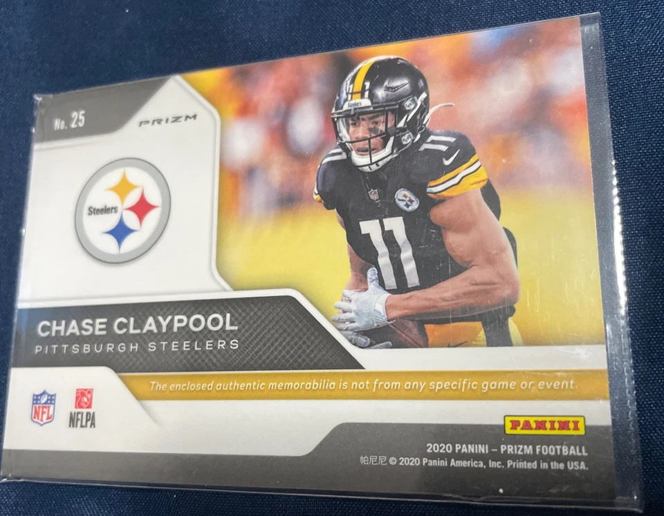 2020 Panini Prizm Rookie Gear Chase Claypool #25 (MEM, RC) - Image 4 of 4