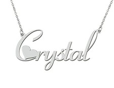 Personalized Name Necklace Bracelet Earrings - Custom Made Silver - Crystal