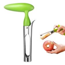 Stainless Steel Serrated Open Close Sharp Fruit Vegetable Corer for Apple Pear