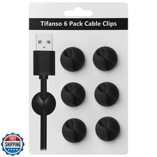 tifanso 6PCS Cable Clips Black - Adhesive Cord Cable Clips Holder