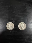Lot of 2 US Washington Quarters, 1941, 1944 90% Silver
