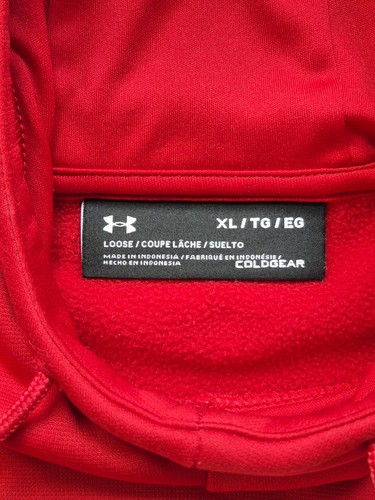 Wisconsin Badger Under Armour Coldgear rot Kapuzenpullover Herren XL Tasche  - Bild 8 von 9