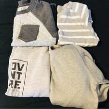 Bundle Boy s Gray and White Striped Sweaters Sweatshirts size Small 5 6 years