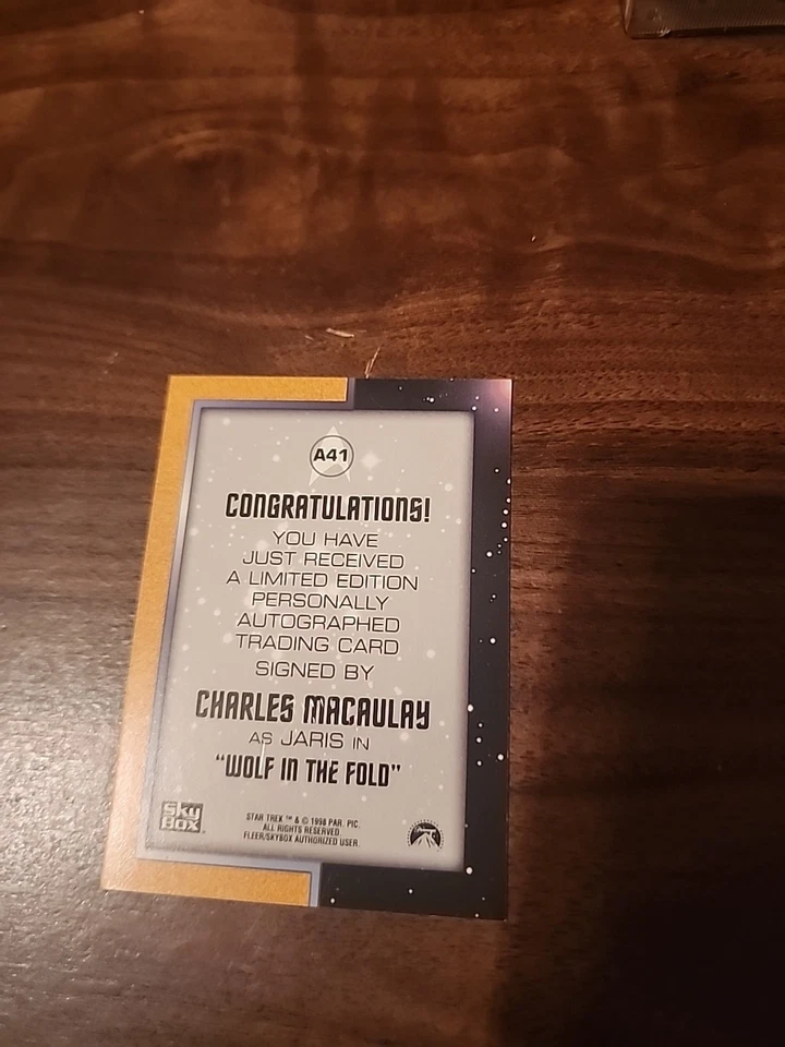 STAR TREK THE ORIGINAL SERIES SEASON 2 A41 CHARLES MACAULAY AUTOGRAPH d. 1999 - Image 2 of 2