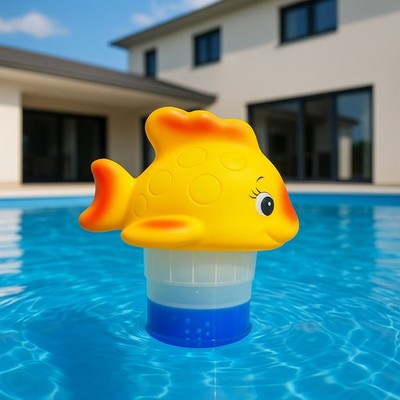Dosierschwimmer Goldfisch für 200 g Chlortabletten mit Dosierring Chlordosierer