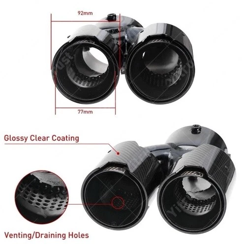 FOR 2019-2025 BMW G20 M340i M440 CARBON FIBER STAINLESS QUAD EXHAUST MUFFLER TIP