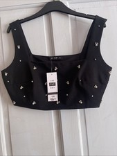 Embellished Crop Top Size 14