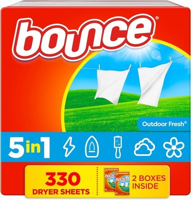 Bounce Dryer Sheets, 330 count, Outdoor Fresh Scent, Fabric Softener Sheets