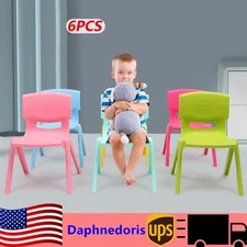6 Pack Plastic Colorful Stackable School Chair for Kindergarten Home 11'' Height