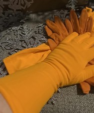 VTG 2pr Shades Of Orange Woman  s Dress/Cocktail Gloves Sml/Med 14  long  9.5  L