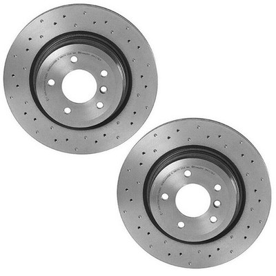Pair Set of 2 Rear Brembo Xtra Drilled Brake Disc Rotors for BMW E90 E92 E93 E84