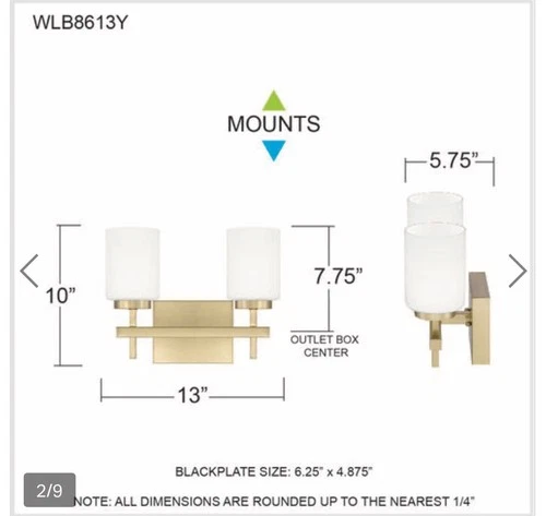 Vanity Light Quoizel WLB8613Y - Picture 3 of 7
