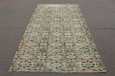 4,8x8,5 ft Turkish Vintage Rug, Large Rug, Blue Wool Rug
