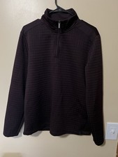 Men  s Perry Ellis Dark Burgundy Long Sleeve Quarter Zip Pullover Size Medium