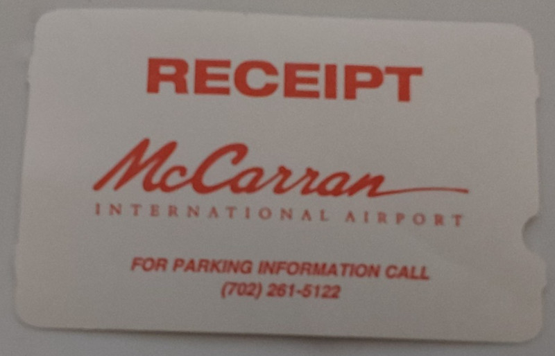 2018 USED PARKING TICKET LAS VEGAS McCARRAN AIRPORT