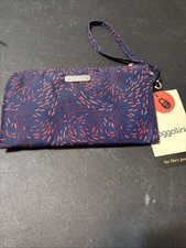Baggallini Nylon Wallet Wristlet RFID Card Slots, 7.5x4.5 Inches, Fireworks Zip