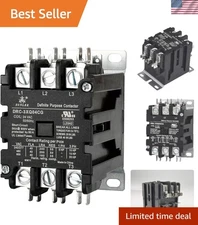 24 Volt 3 Pole Definite Purpose Contactor - 40 Amp Capacity &  Certified