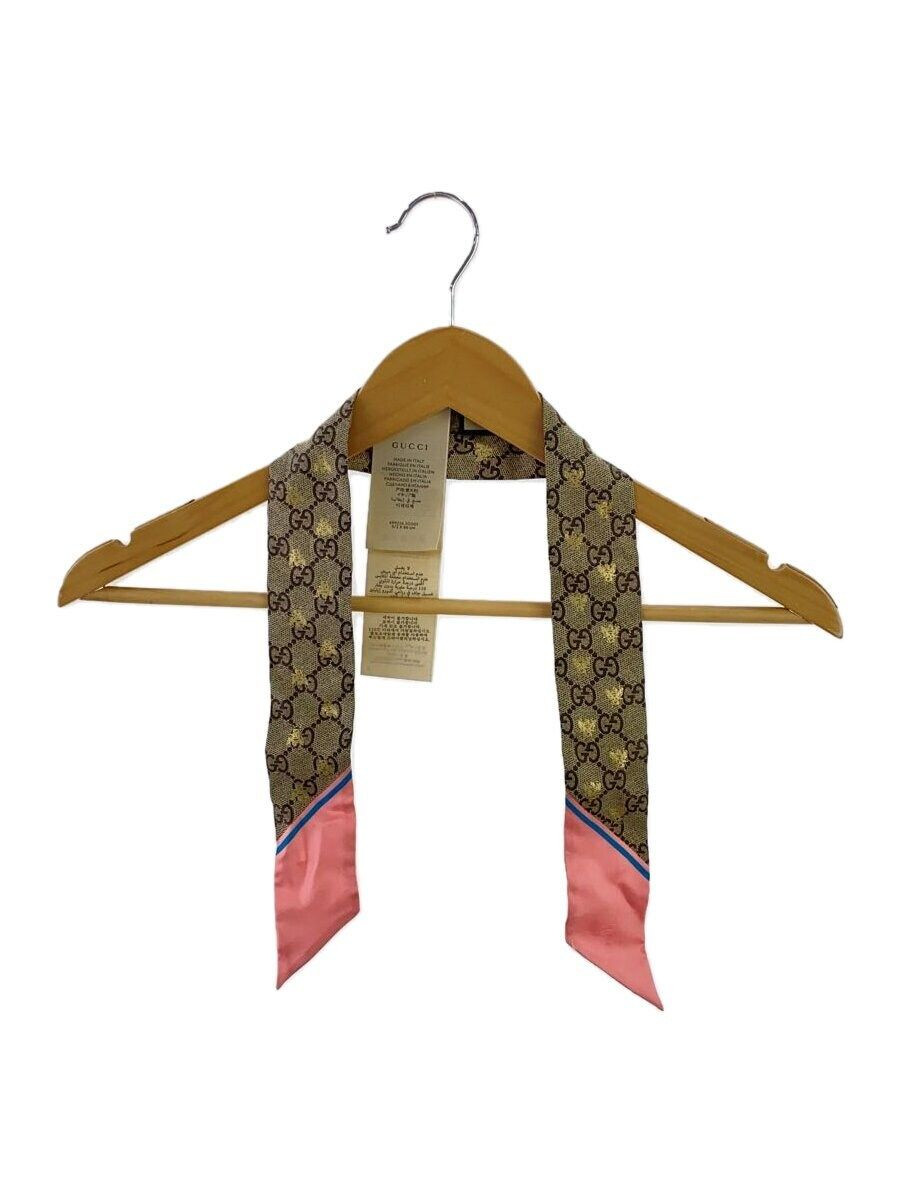 GUCCI Women's Silk Brown Total Pattern Scarf 499226 3G001