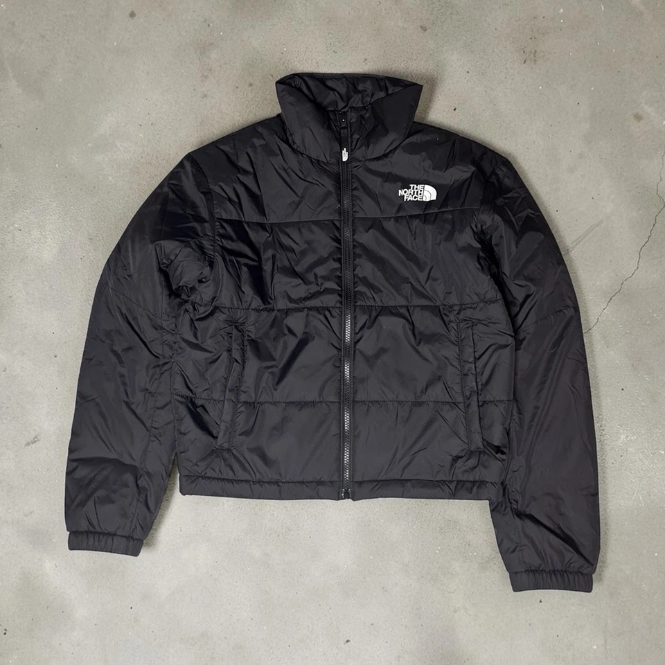 The North Face Nuptse Damen Daunenjacke Schwarz kurz Nylon Gr. S RV Logo - Bild 1 von 4