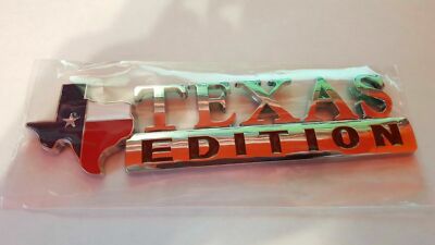 Texas Flag Edition Emblem Badge - 3M Stick-On Chrome Decal For Chevy, Ford Trucks