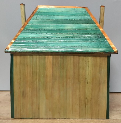 Vintage Bamboo Straw/Balasa Wood Lidded Trinket Box House **As-Is Read B** - Picture 4 of 10