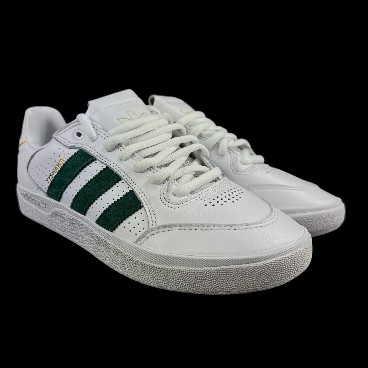 Adidas Tyshawn Low Cloud White Green Gold Shoes GY6954 Men display picture 3