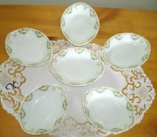 Vintage Syracuse China O.P.CO WARDELL  6"  Oval Fruit Bowls ~ Set of 6 ~