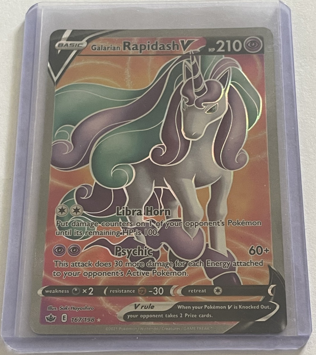 Galarian Rapidash V Full Art 167/198 Swsh06: Sword & Shield-Chilling reign