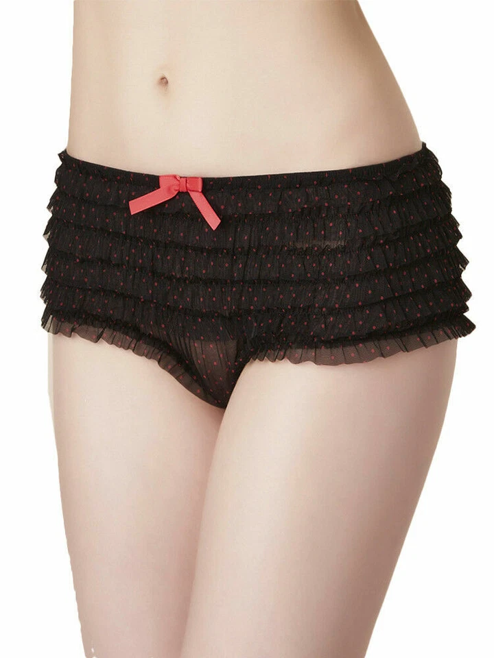 PASSISATA BY CHANTELLE *2 PARES* BRAGAS CORTAS CON VOLANTES Negras/Blancas *PVP £24* Foto 3 de 3