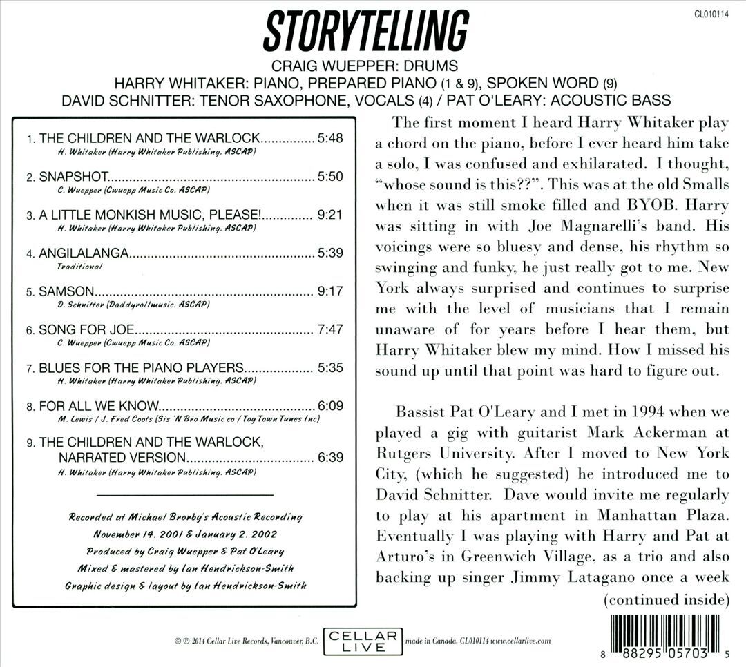 Craig Wuepper - Storytelling CD 2014 Folk Rock Album