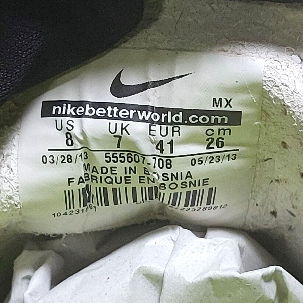 Nike Mercurial Vapor IX Elite SG-Pro 555607-708 Made In Bosnia US8