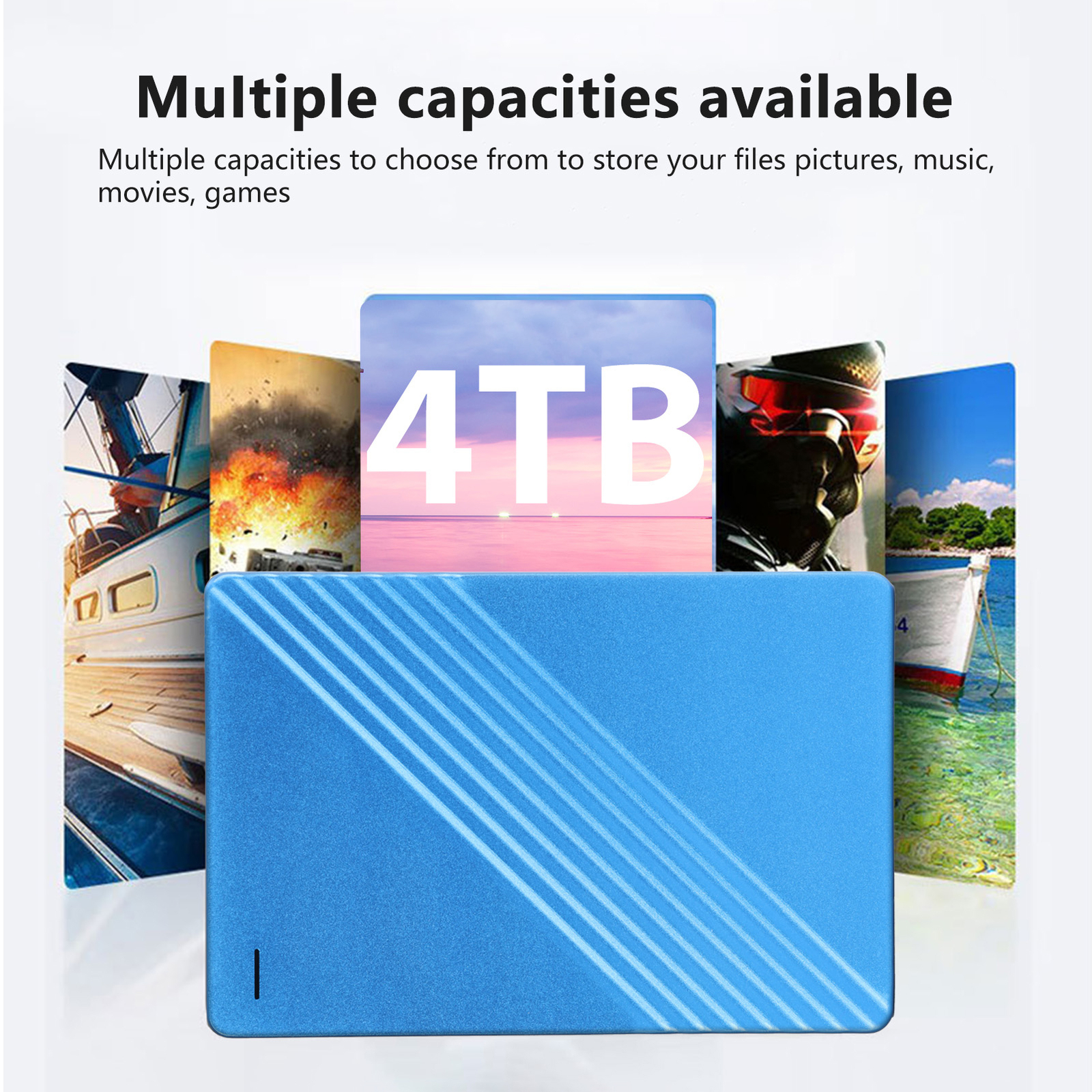 USB Hard Drive High-Speed Transmission Compact Design Portable 1T/2T/4T HDD