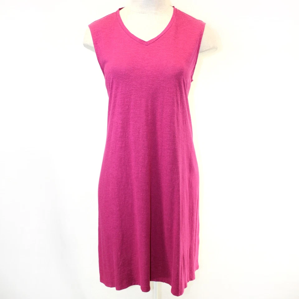Eileen Fisher 大码甜梅棉 V 领无袖连衣裙 1X — 第 2/4 张图片