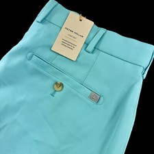 Peter Millar Sz 34 Crown Sport Four Way Stretch Drape Performance Shorts Teal