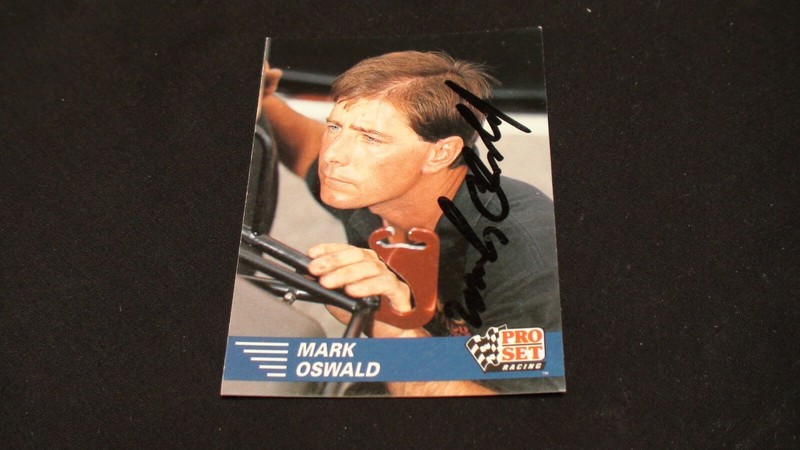 Racing Pro Set Card #20 signed by Mark Oswald