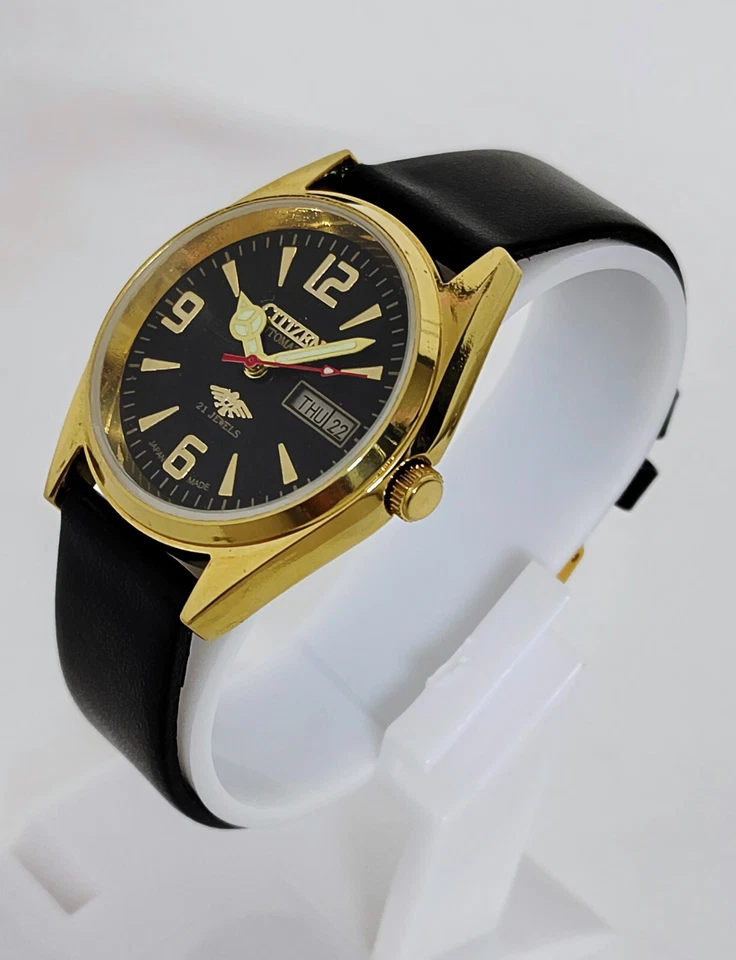 Melhor Relógio de Pulso Japonês Masculino Vintage Citizen Automático 21 Joias Dia e Data - Imagem 2 de 4