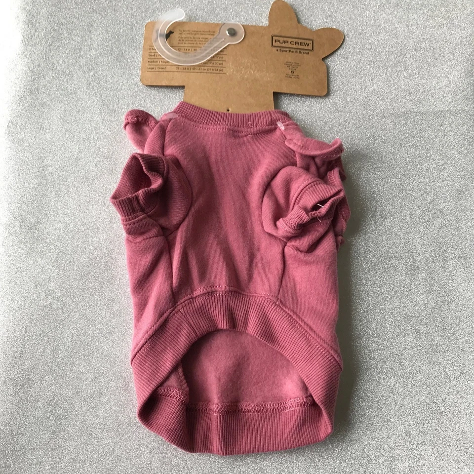 Dog Pup Crew   Super Cute  w Lined Pink  Size : M (17-20" ) - Image 3 of 4