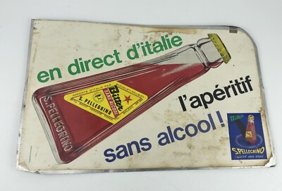 Original Vintage Drink Poster For San Pellegrino Bitter Aperitif Without Alcohol