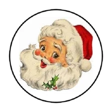 48 Vintage Santa!!!  ENVELOPE SEALS LABELS STICKERS 1.2" ROUND